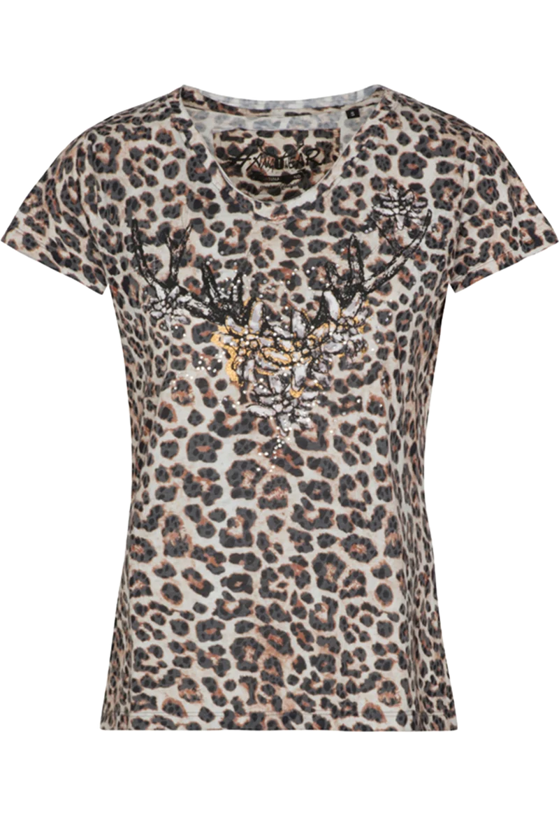 Damen Leo-Trachtenshirt mit Edelweiß-Geweih