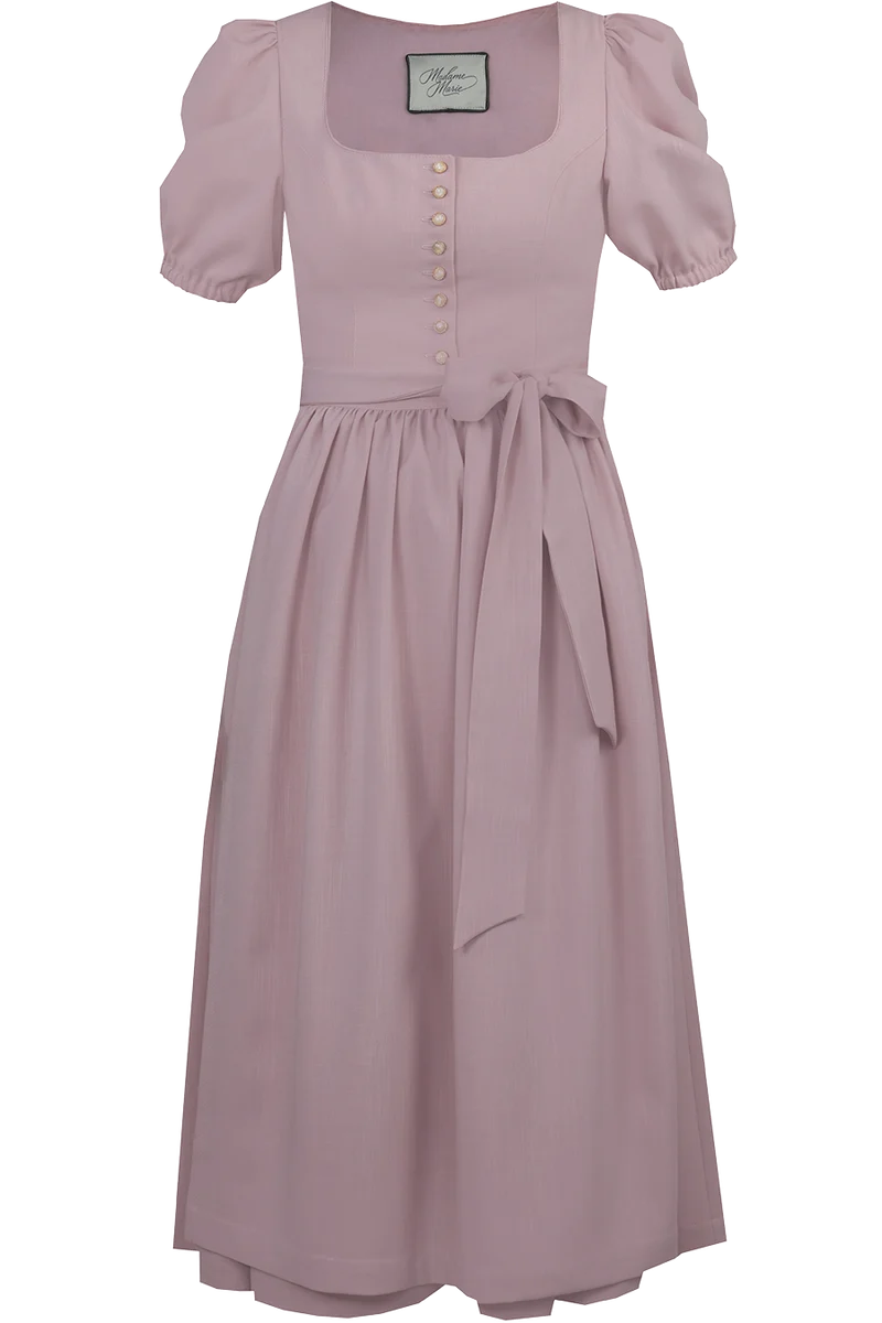 Midi-Dirndl mit Puffärmel und Stretchanteil - blush