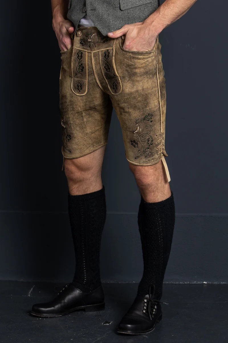 Kurze Beckert Lederhose St. Gallen Mustang Grün