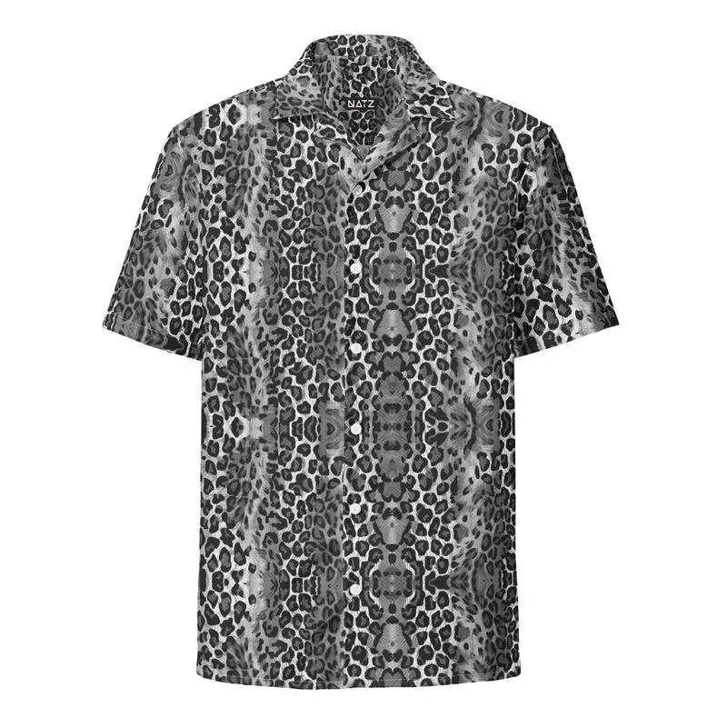 Rave Hemd |Techno Hawaii-Hemd "Black & White Leopard"