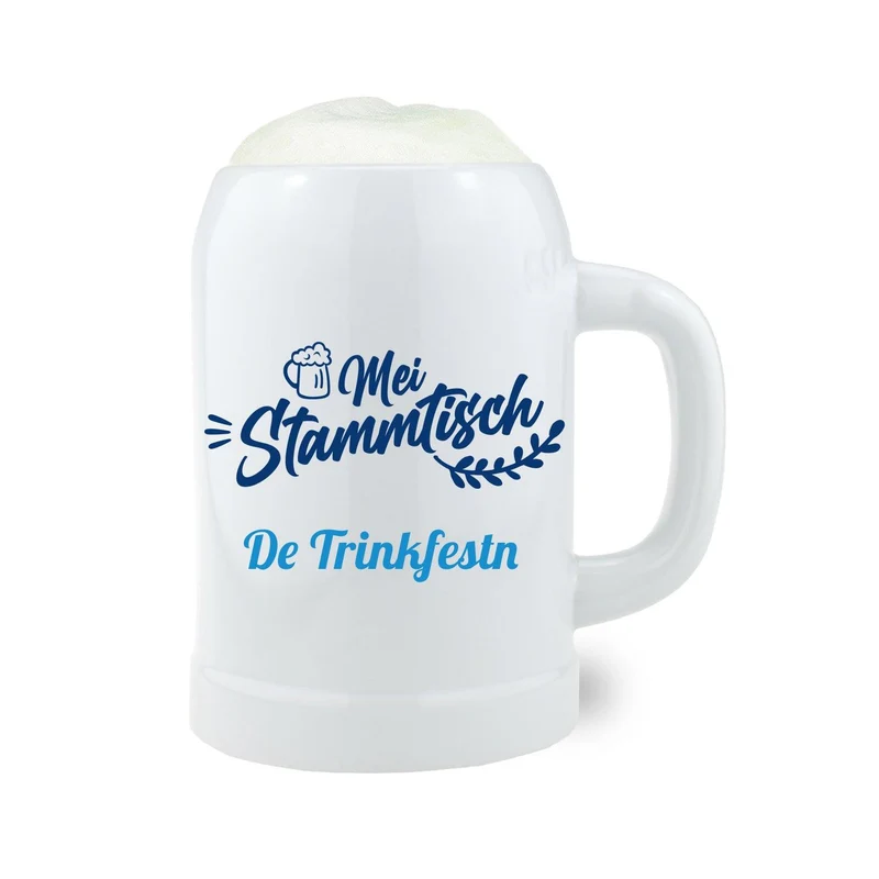 Bierkrug "Mei Stammtisch" mit Wunschname