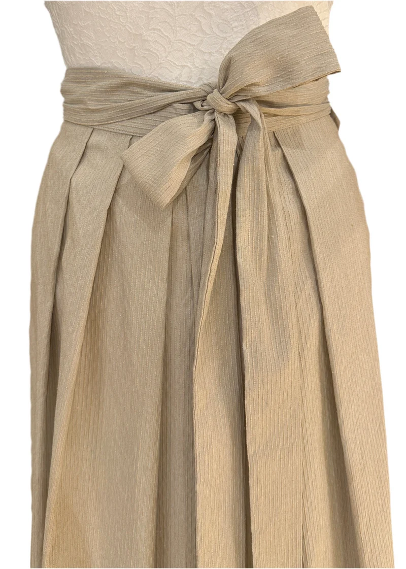 Dirndlschürze Goldstich Streifen beige 69cm