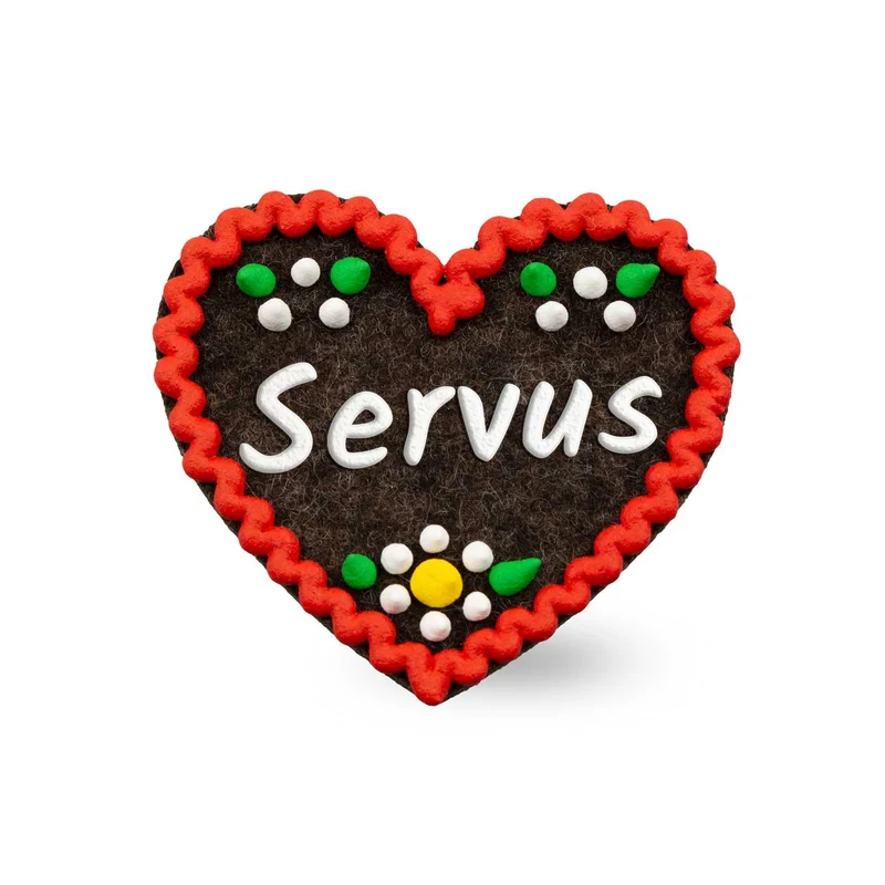 Filzherz-Anstecker "Servus"