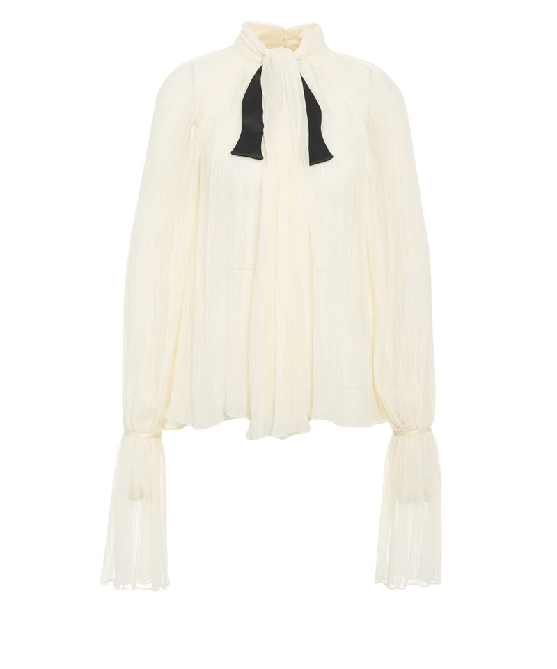 Blusa con pieghe plissettate