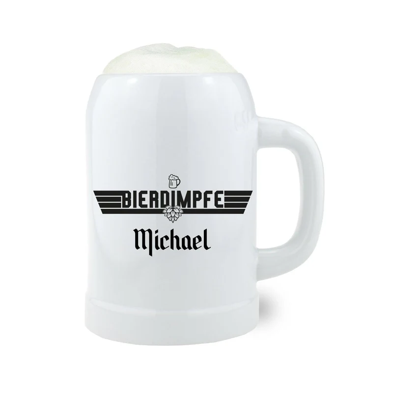 Bierkrug "Bierdimpfe" mit Wunschname