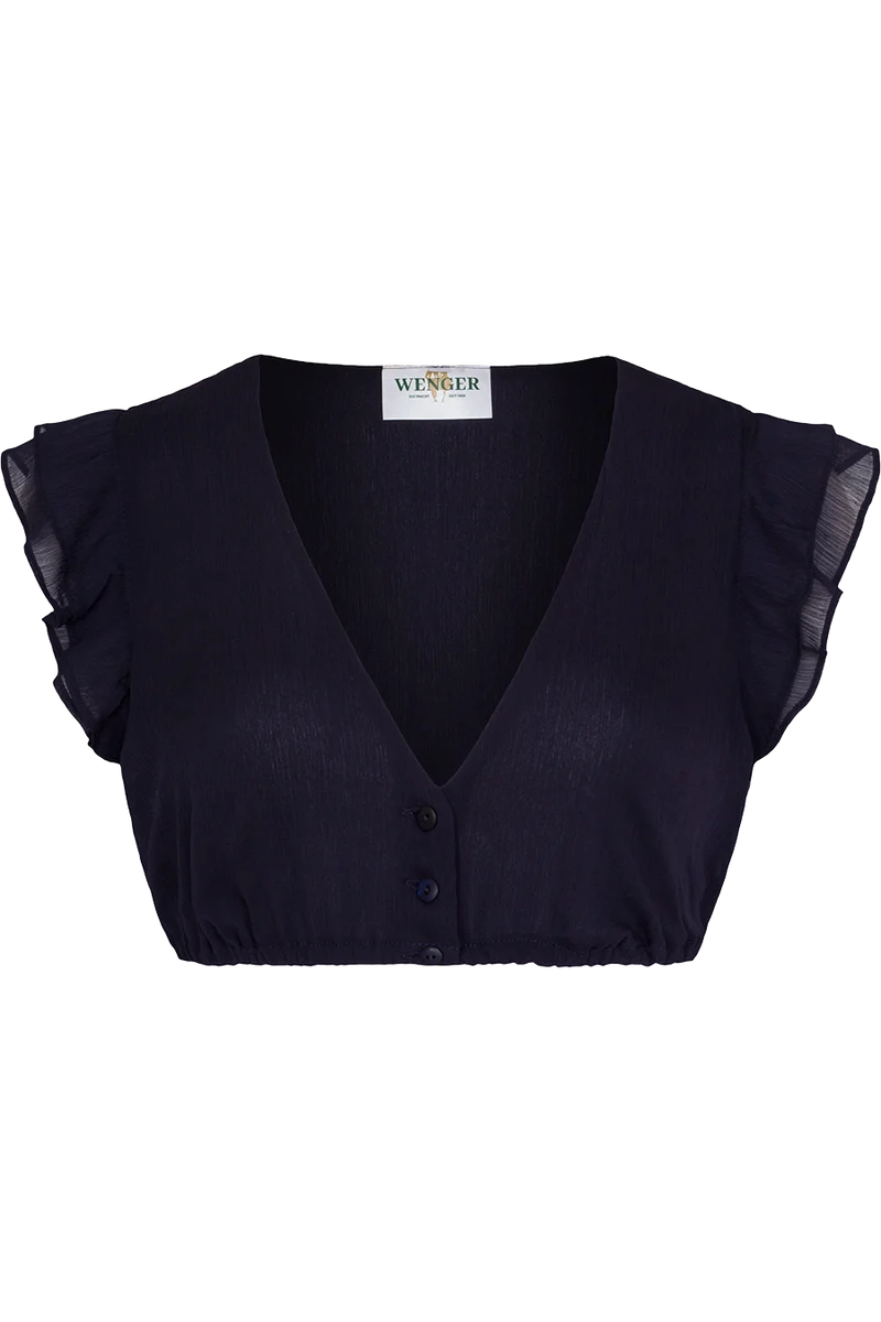 Dirndlbluse mit Flügelärmeln und V-Ausschnitt