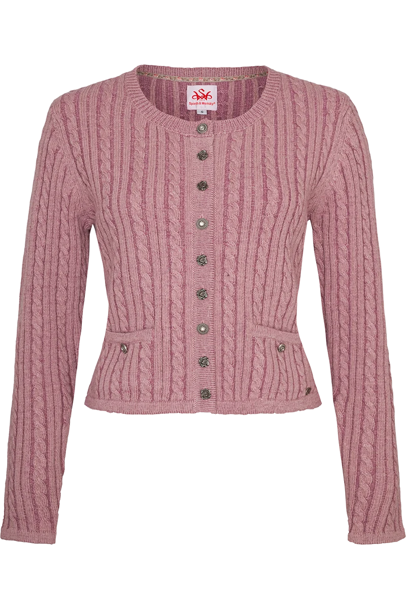 Damen Trachten-Strickjacke mit Zopfmuster