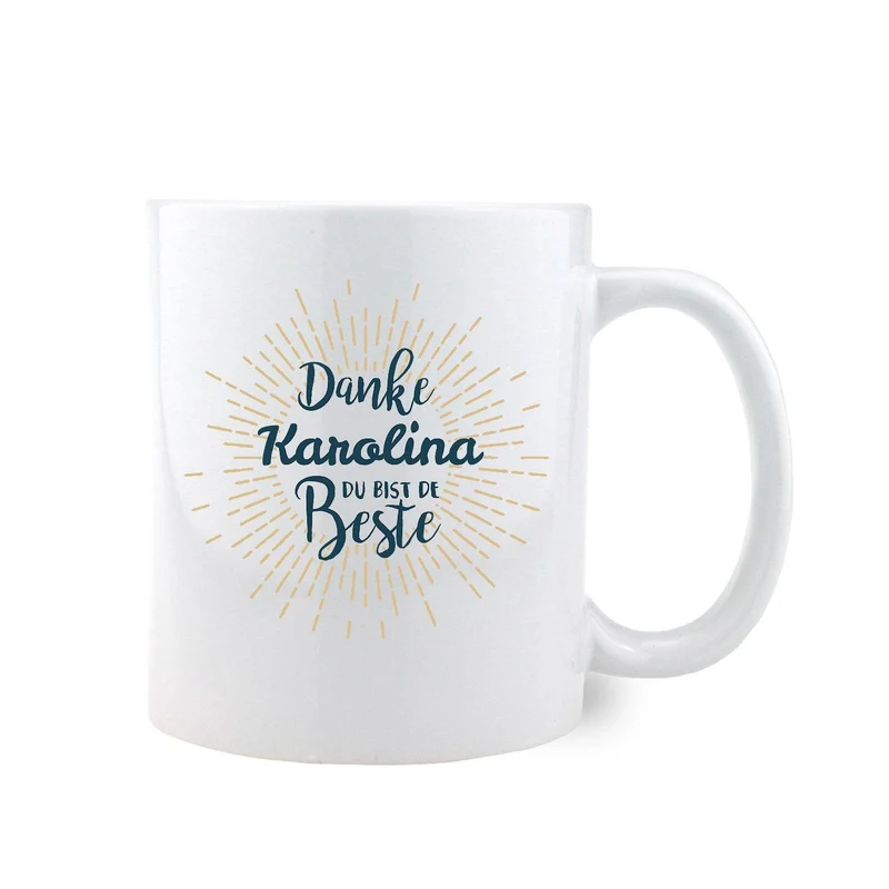 Kaffee-Haferl "Danke, bist de Beste" mit Wunschname