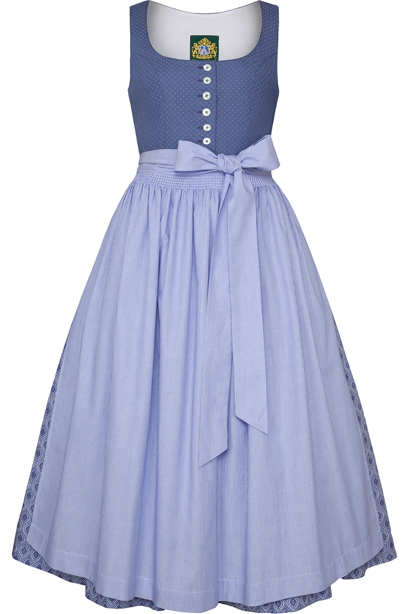 Baumwolldirndl lang - blau