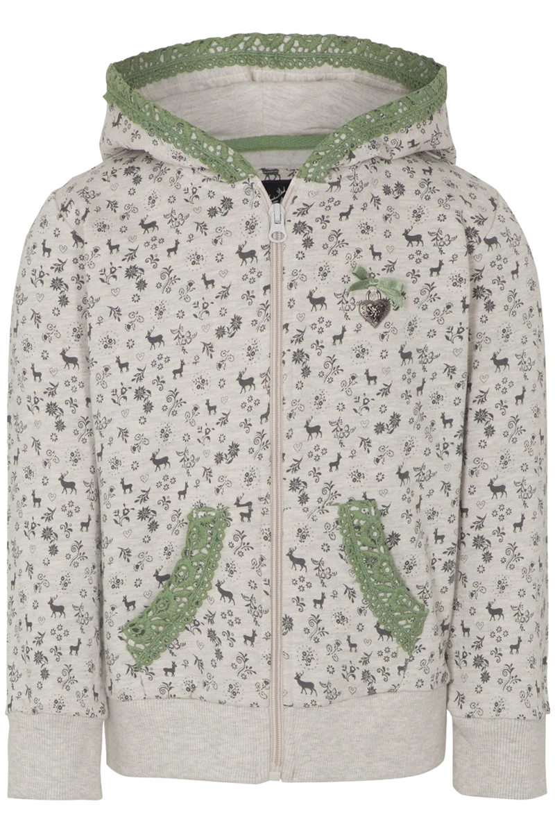 Kinder Sweatjacke Alpin mit Spitze