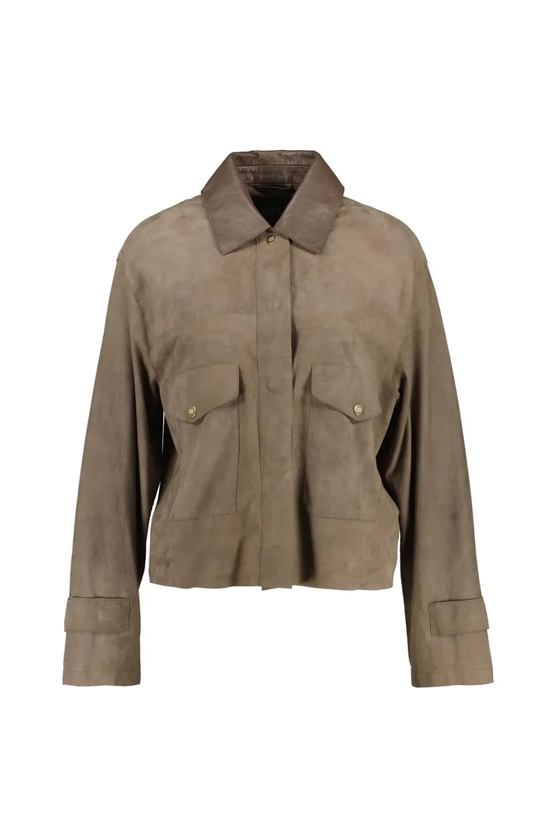 Lederbluse Regular Fit