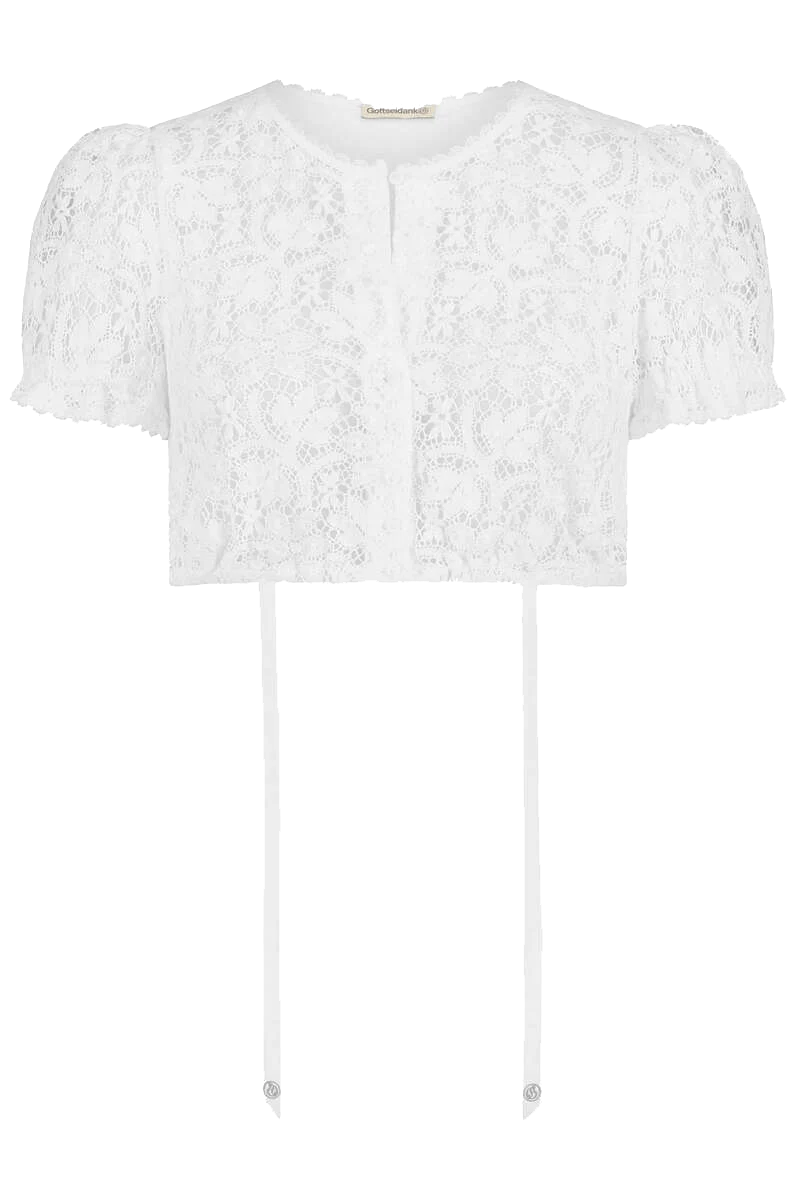 Dirndlbluse hochgeschlossen aus Spitze