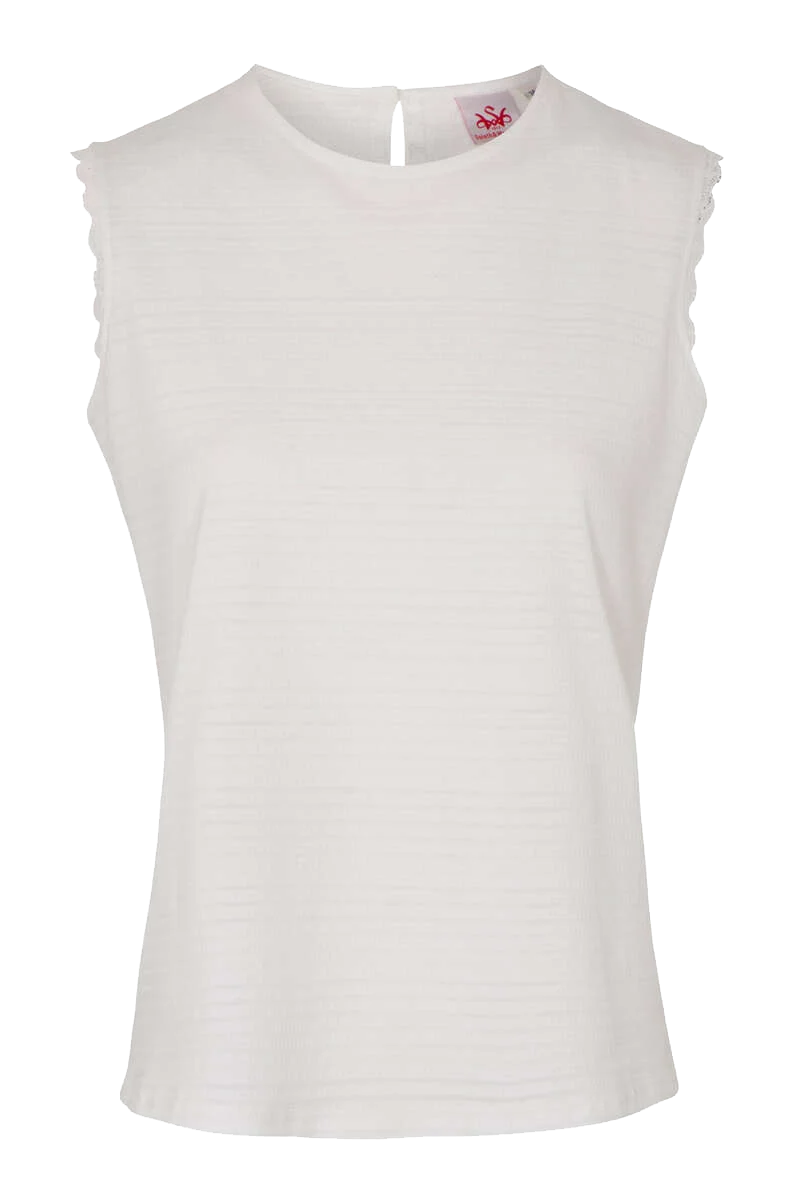 Damen Bluse ohne Ärmel mit Spitze