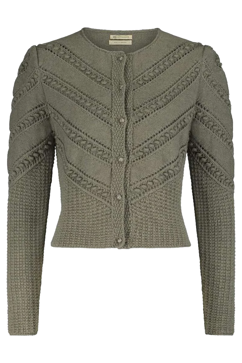 Strickjacke mit V-Lochmusterung