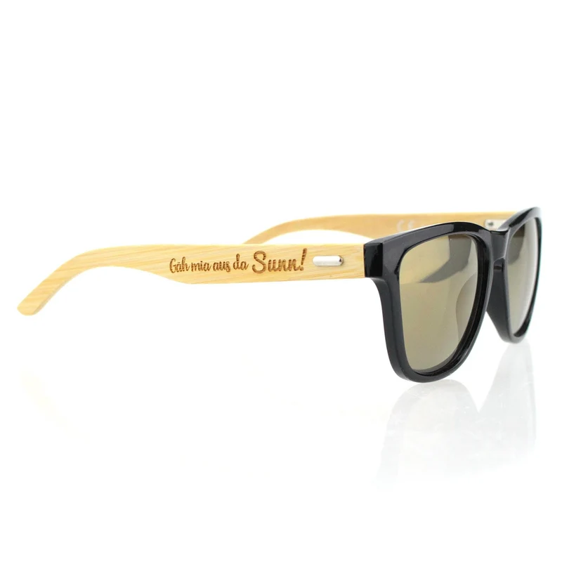 Bambus Sonnenbrille "Gäh mia aus da Sunn!"