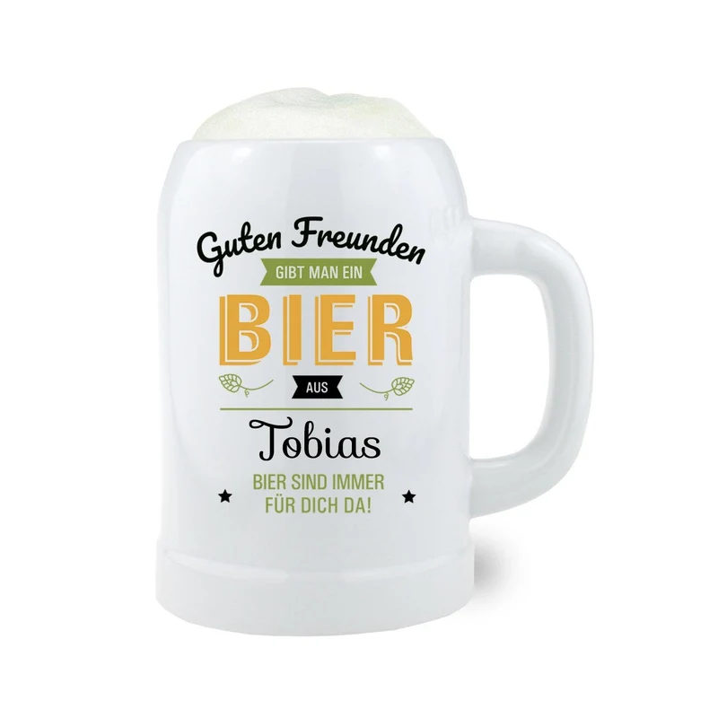 Bierkrug "immer für dich da" mit Wunschnamen