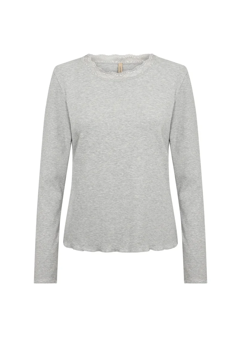 Ripp-Langarmshirt aus Baumwollmix
