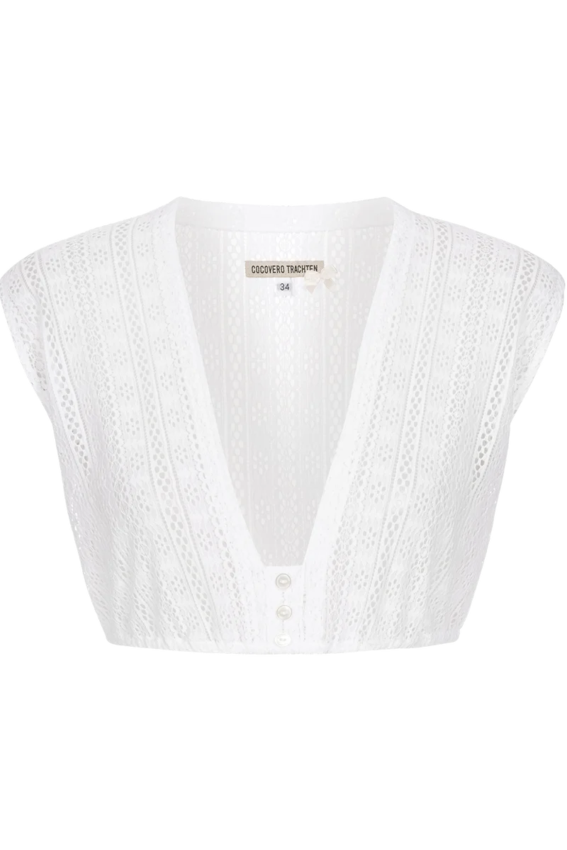 Dirndlbluse ohne Arm mit Spitzenmuster