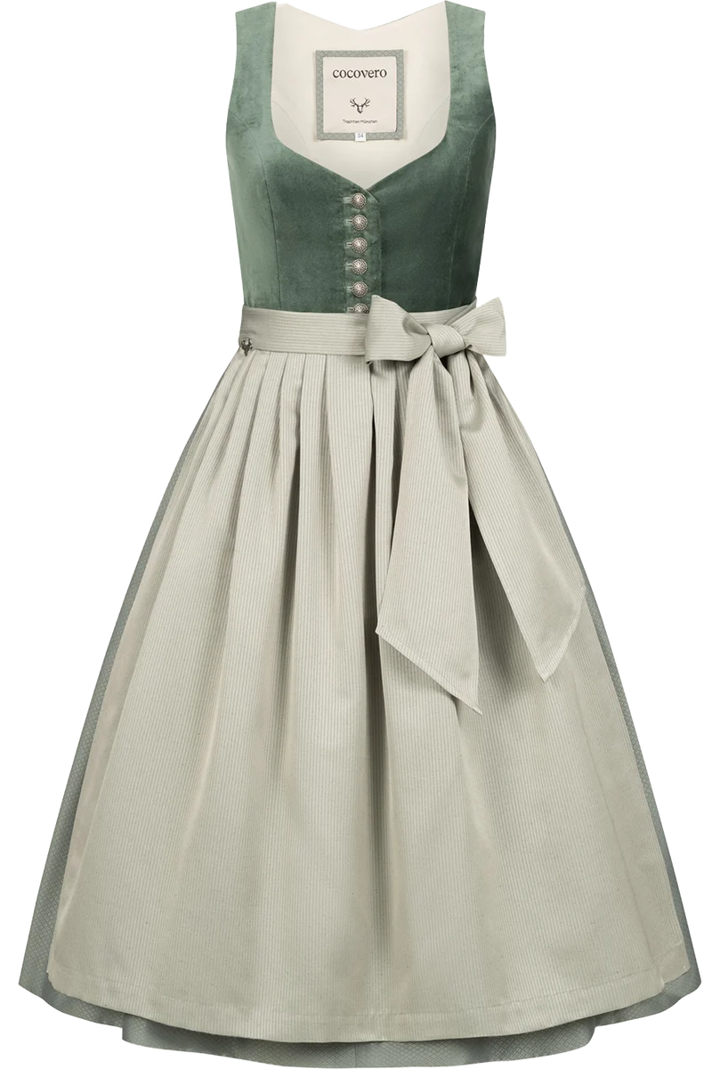 Midi-Samtdirndl mit Herzausschnitt