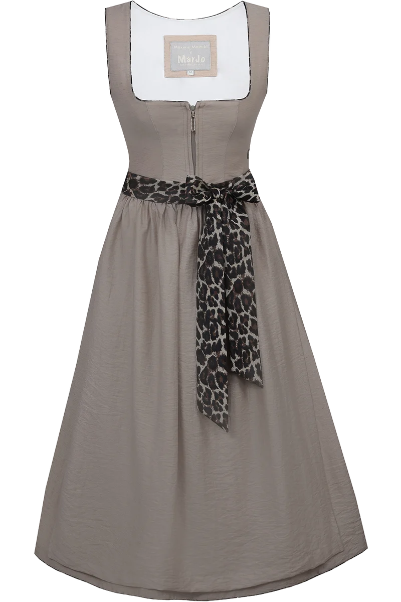 Mididirndl mit Leo-Schleife und Leinen