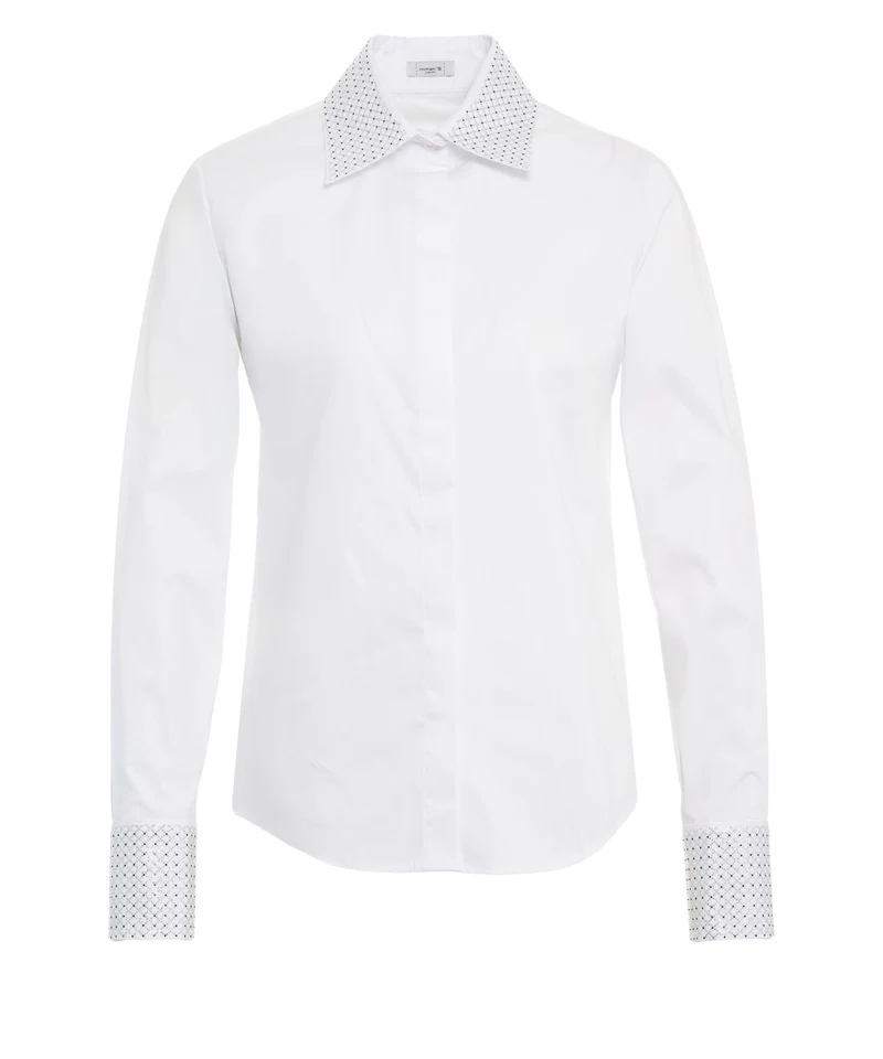 Camicia con applicazione di strass