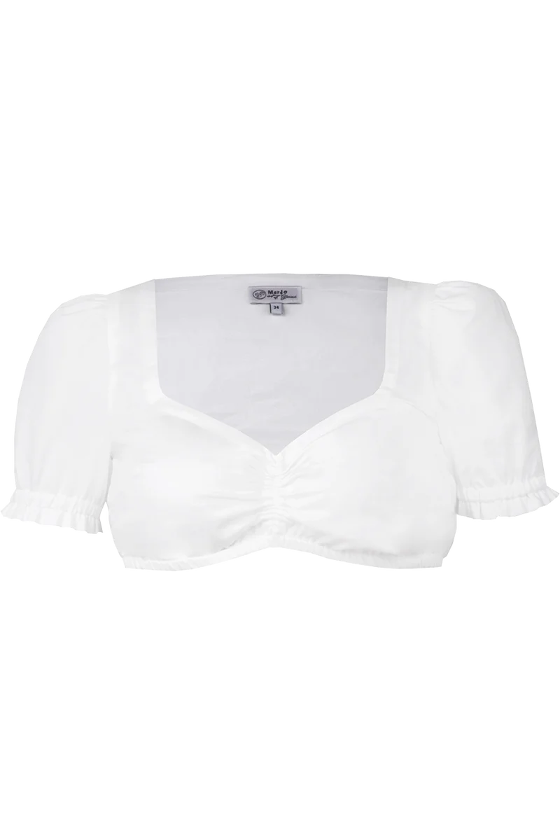 Dirndlbluse mit regulierbaren Zugband Kurzarm