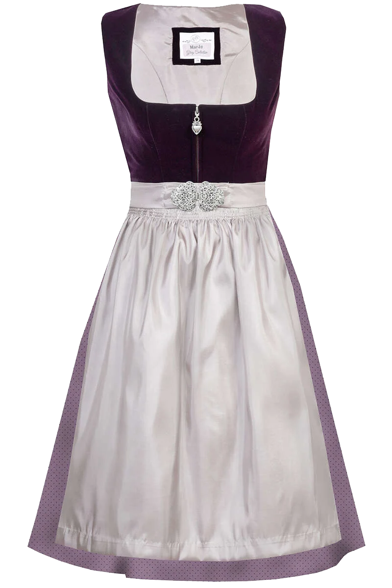 Samt-Dirndl midi - pflaume