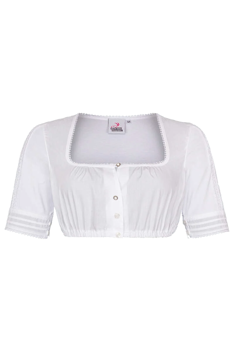 Dirndlbluse mit halblangen Ärmeln mit Spitze