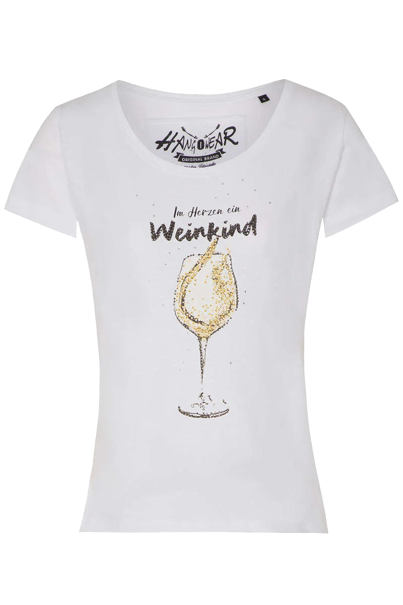 Damen Trachtenshirt 'Im Herzen ein Weinkind'
