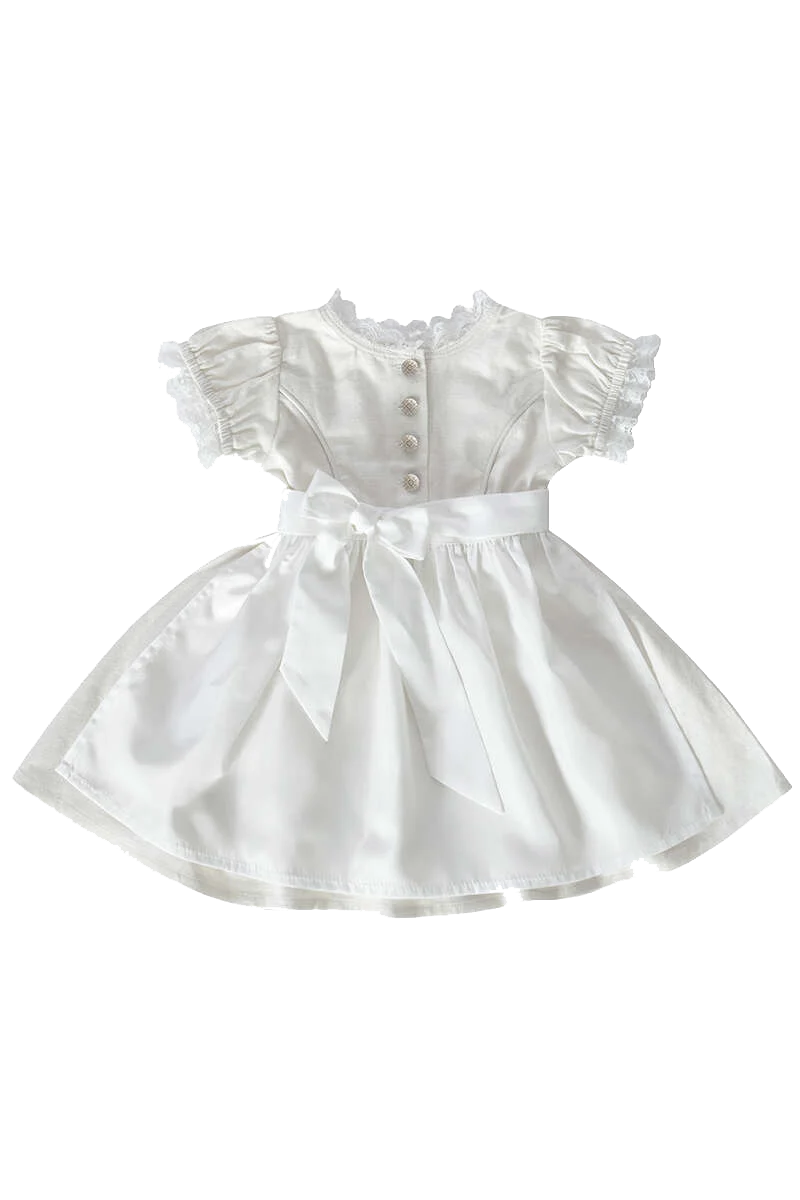 Baby Taufdirndl Hochzeitskleid Leinen