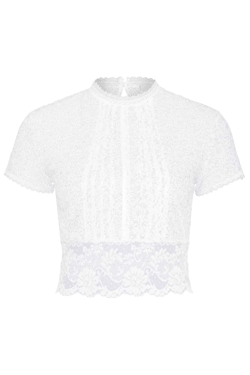 Trachtenbluse Dirndlbluse hochgeschlossen