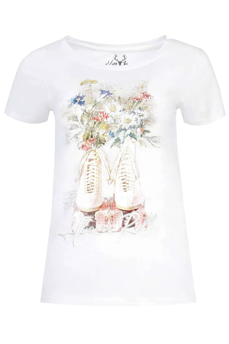 Damen T-Shirt mit Blumenmotiv