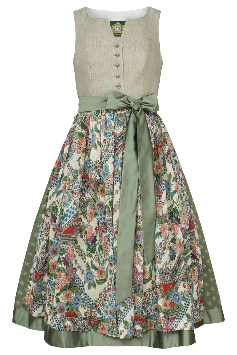 Midi-Dirndl hochgeschlossen