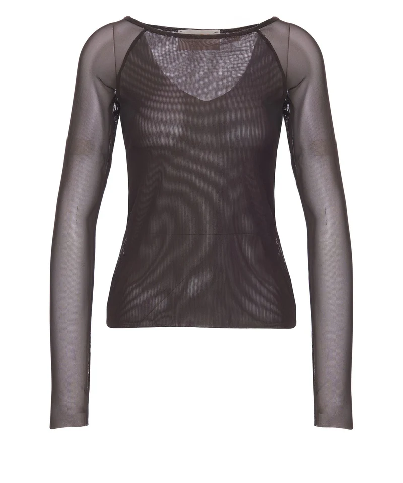 Maglia a maniche lunghe semitrasparente