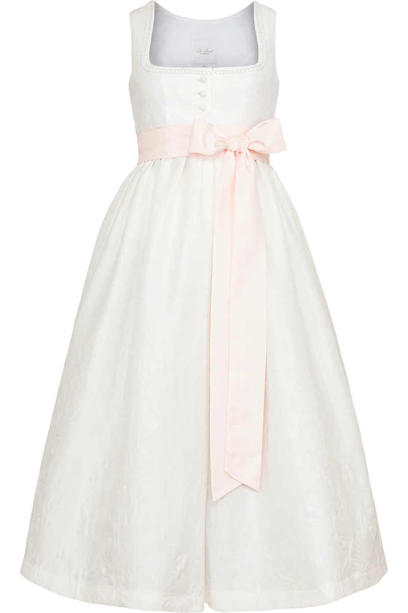 Braut-Umstandsdirndl Hochzeit - weiss lachs