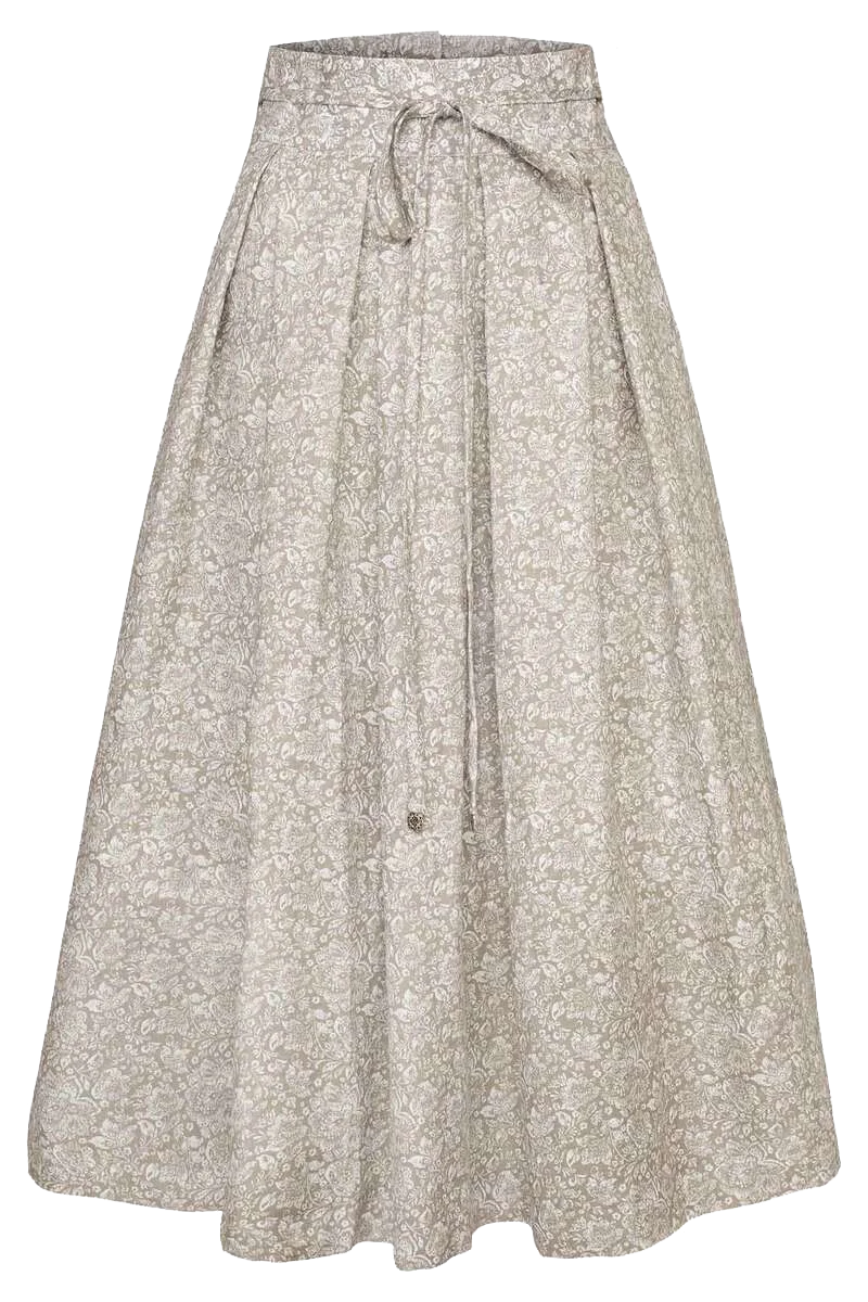 Leinenrock lang reines Blumenmuster