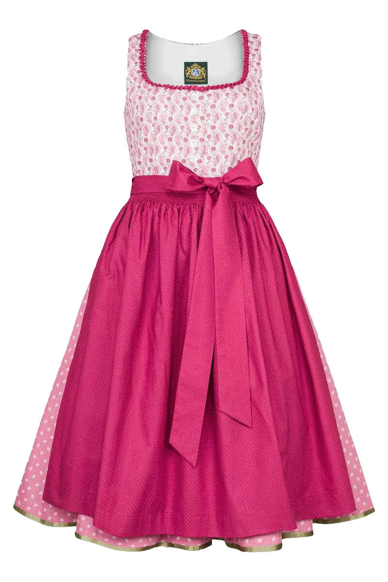 Midi Baumwolldirndl Knöpfe Perlmutt
