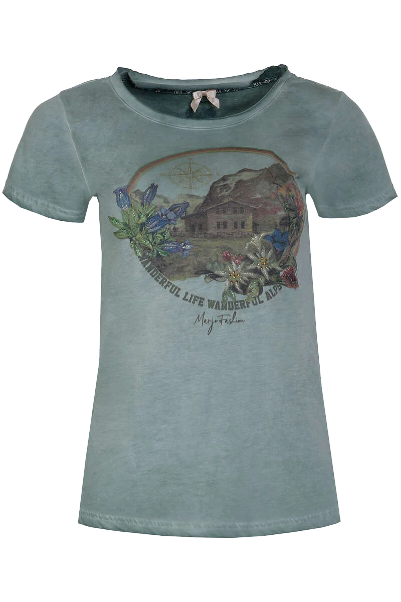 Damen T-Shirt im Used-Look 'Wanderful Life'