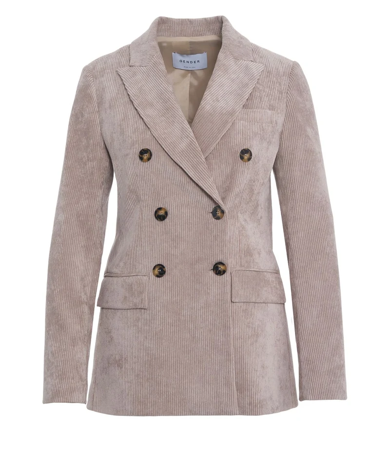 Blazer doppiopetto in velluto a coste
