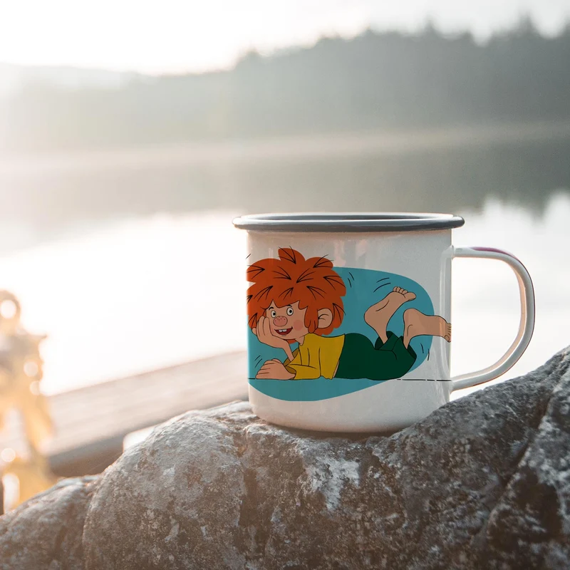 ®Pumuckl Emaille-Tasse "Schaumamoi"