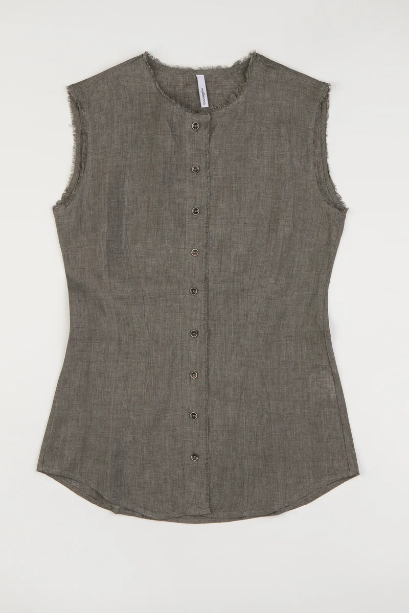 Wallmann Trachtenbluse Leinen oliv