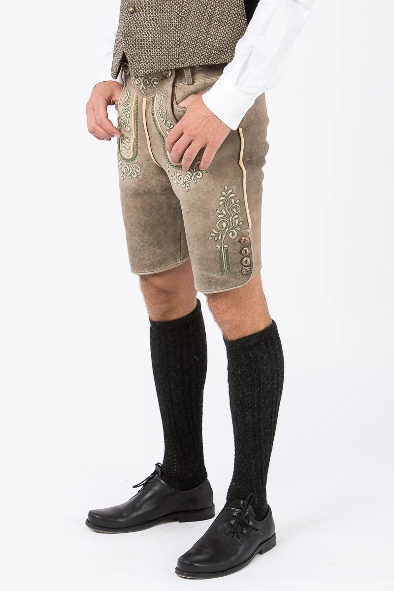 Kurze Meindl Hirschlederhose Weitenfels old grey