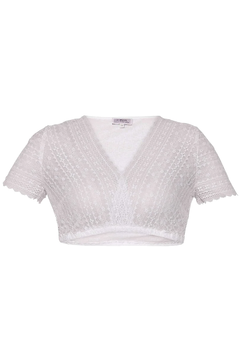 Dirndl-Spitzen-Bluse V-Ausschnitt