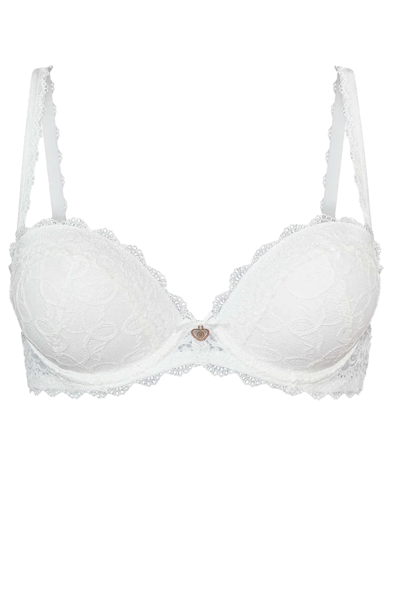 Dirndl-Spitzen-BH Push-Up weiß