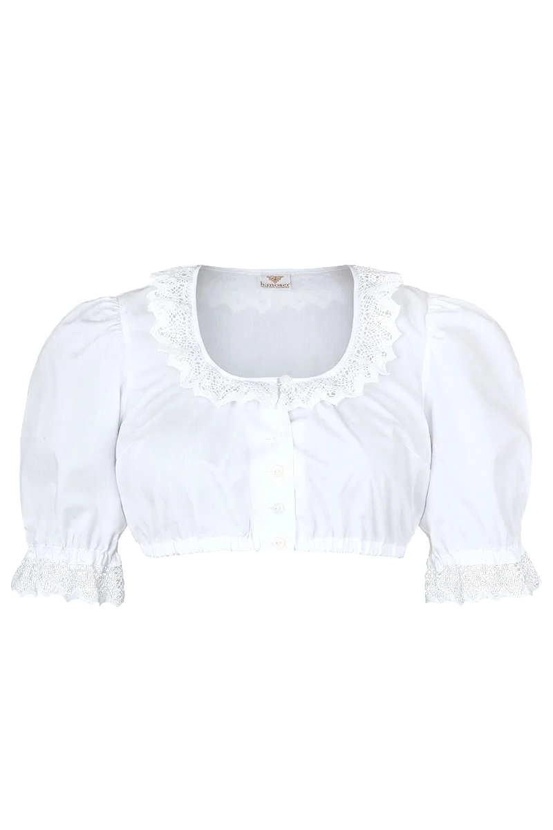 Dirndl-Bluse mit 1/2 Arm und Spitzenkragen