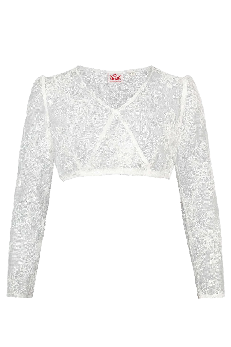 Dirndl Bluse aus Spitze mit langen Ärmeln